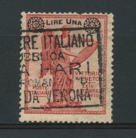 1924 - LOTTO/13021 - REGNO - 1 LIRA SU 10c. VITTORIA SOPRASTAMPATO - USATO