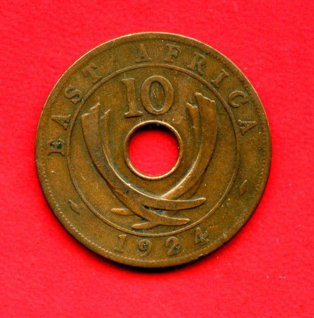 1924 EAST AFRICA INGLESE - LOTTO/M47520 - 10 CENTESIMI BRONZO