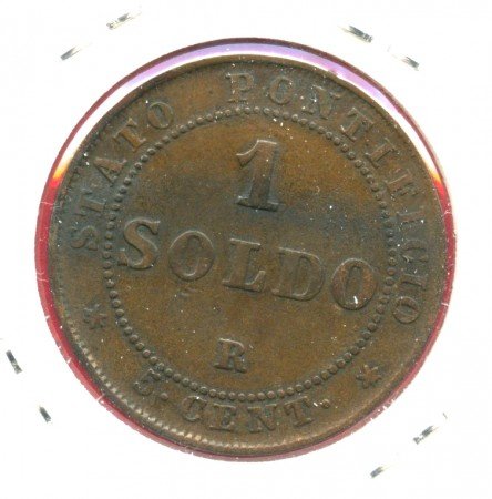 1867 - STATO PONTIFICIO - 1 SOLDO PIO IX°   DATA GRANDE - LOTTO/M31074