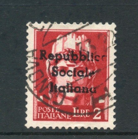 1944 - REPUBBLICA SOCIALE -  LOTTO/30686 - 2 LIRE SOVRASTAMPA REPUBBLICA SOCIALE  DI TERAMO - USATO - 