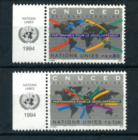 1994 - LOTTO/21451A - ONU SVIZZERA - COMMERCIO E SVILUPPO 2v. - NUOVI CON APP.