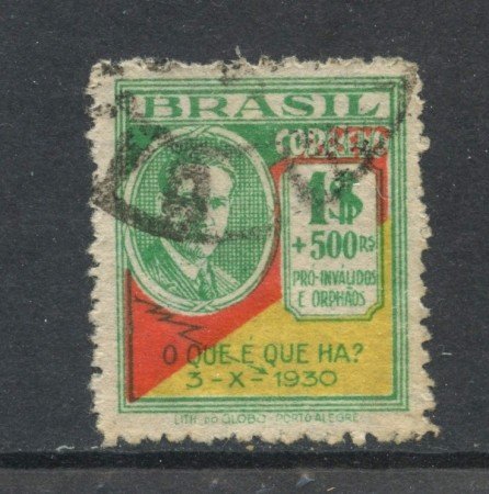 1931 - BRASILE - 1m.+500r. VITTIME DELLA RIVOLUZIONE - USATO - LOTTO/28873
