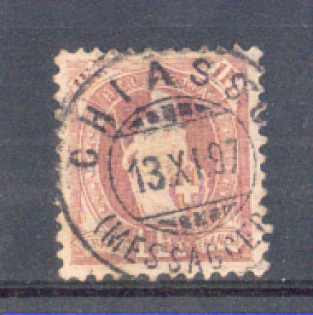 1882 - LOTTO/9912 - SVIZZERA - 1 Fr. VINACEO HELVETIA - USATO