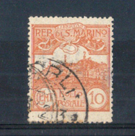 1921/23 - LOTTO/RSM71U - SAN MARINO - 10c. BRUNO ARANCIO USATO