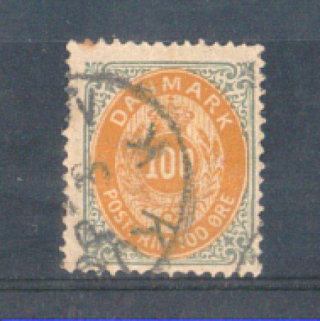 1875 - LOTTO/DAN29U1 - DANIMARCA - 100 ore GRIGIO E OCRA - USATO