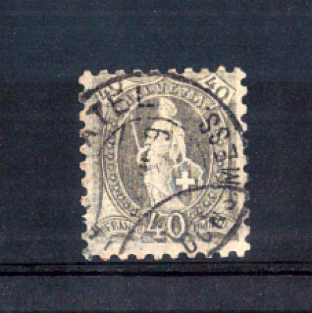 1888 - LOTTO/10608U - SVIZZERA - 40 CENT. GRIGIO DENTELLATURA 9,5 - USATO