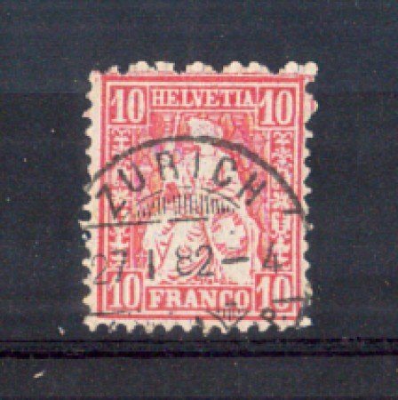 1881 - LOTTO/10612U - SVIZZERA - 10 CENT. ROSA - USATO