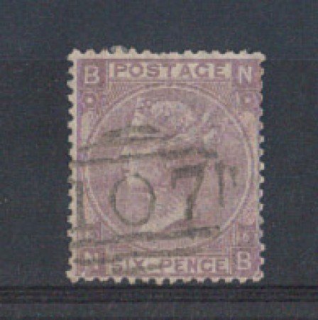 1867 - LOTTO/3537 - GRAN BRETAGNA - 6p. VIOLETTO - TAV. 6 CON  T