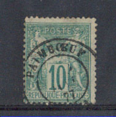 1876/81 - LOTTO/5205 - FRANCIA - 10c. VERDE