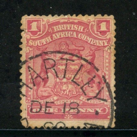1898/908 - SUD AFRICA INGLESE - 1p. ROSA STEMMA - USATO - LOTTO/29099