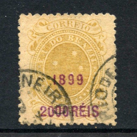 1899 - BRASILE - 2000 SU 1000 r. SOPRASTAMPATO - USATO - LOTTO/28831