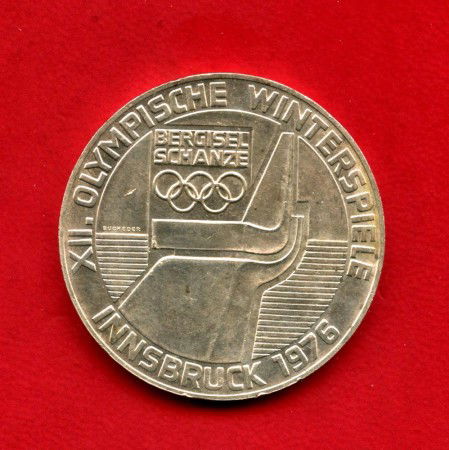 1976 - AUSTRIA - LOTTO/M47562 - 100 SCELLINI ARGENTO  OLIMPIADI SALTO
