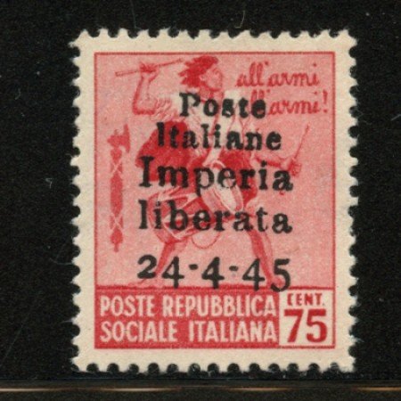 IMPERIA - 1945 - LOTTO/12391 - 75c. POSTE ITALIANE IMPERIA LIBERATA - NUOVO