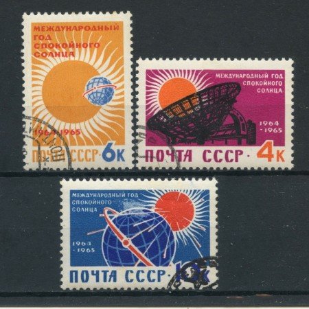 1964 - RUSSIA - ANNO GEOFISICO DEL SOLE 3v. - USATI - LOTTO/26933