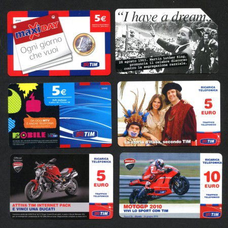 TESSERE TELEFONICHE - LOTTO/43532 - INSIEME DI 6 TESSERE  USATE DIFFERENTI