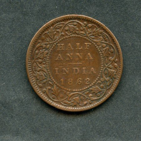 1862 - INDIA INGLESE - LOTTO/M16100 - 1/2 ANNA  REGINA VITTORIA