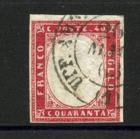 1862 - SARDEGNA - LOTTO/40341 - 40 cent.  ROSSO CARMINIO - USATO