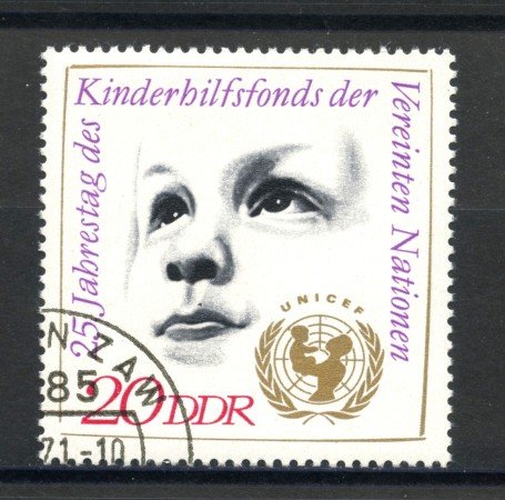 1971 - GERMANIA DDR - 25° ANNIVERSARIO UNICEF - USATO - LOTTO/36408U
