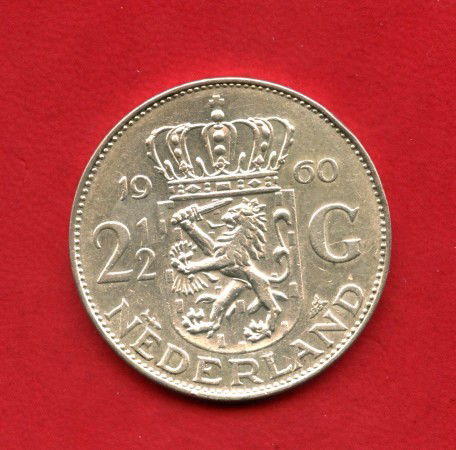 1960 - OLANDA - LOTTO/M47551 - 2-1/2 GULDEN ARGENTO  REGINA GIULIANA