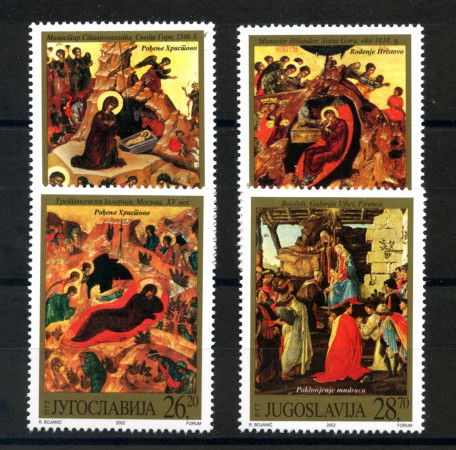 2002 - JUGOSLAVIA - ARTE ICONE E DIPINTI  4v. - NUOVI - LOTTO/35587