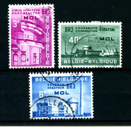 1961 - LOTTO/24385 - BELGIO - CENTRO EURATOM 3v. - USATI