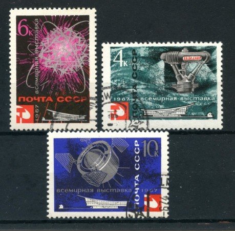 1967 - RUSSIA - ESPOSIZIONE DI MONTREAL 3v. - USATI - LOTTO/26942