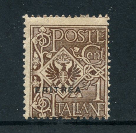 1924 - ERITREA - LOTTO/25331 -  1 cent. BRUNO SOPRASTAMPATO ERITREA - CON LINGUELLA - 