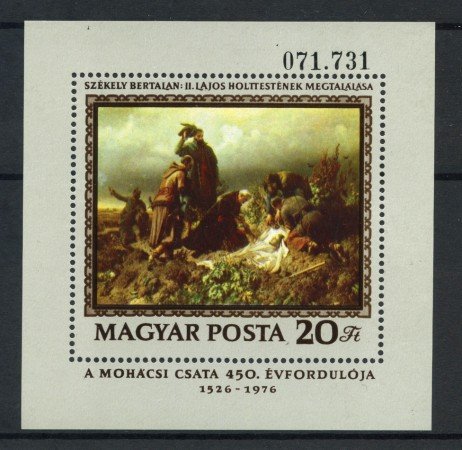 1976 - UNGHERIA - BATTAGLIA DI MOHACS - FOGLIETTO NUOVO - LOTTO/32715