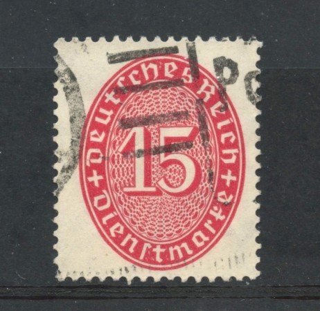 1927/28 - GERMANIA REICH SERVIZI - 15p. VERMIGLIO  CIFRA IN OVALE - USATO - LOTTO/29279