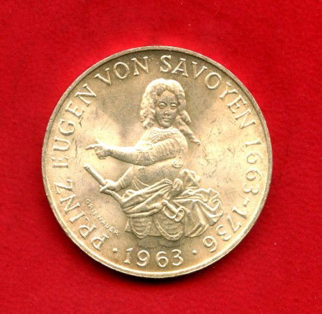 1963 - AUSTRIA - LOTTO/M47564 - 25 SCELLINI ARGENTO PRINCIPE EUGENIO