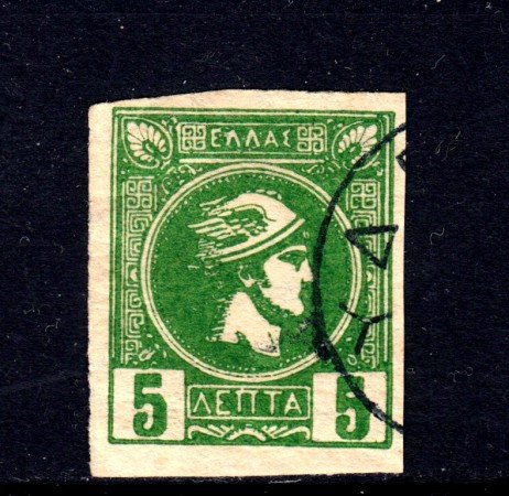 1889/99 - GRECIA - 5 l. VERDE - USATO - LOTTO/32106A