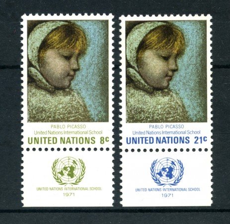 1971 - LOTTO/21403A - ONU U.S.A. - SCUOLA INTERNAZIONALE 2v. CON APP. - NUOVI