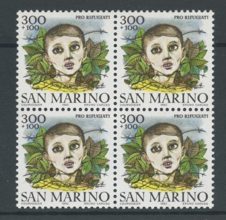 1982 - LOTTO/8032Q - SAN MARINO - PRO RIFUGIATI - QUARTINA NUOVI