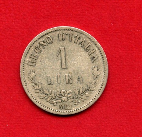 1863 - ITALIA REGNO - 1 LIRA ARGENTO VALORE - LOTTO/M28734