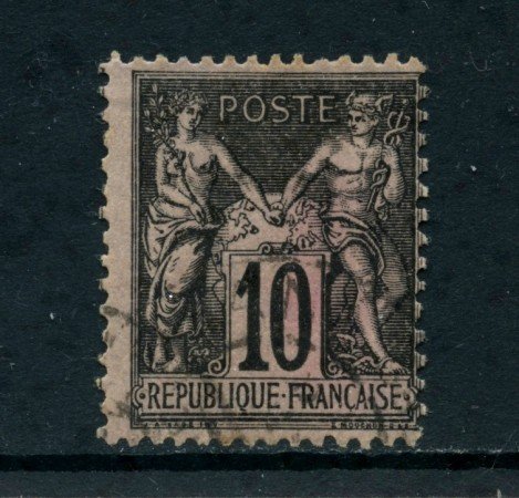1898 - FRANCIA - 10 c. NERO SU LILLA - USATO - LOTTO/27080