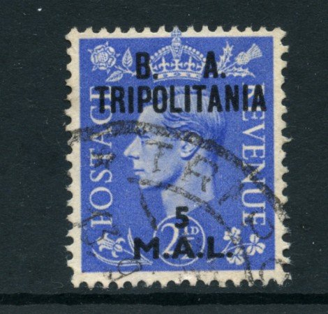 1950 - LOTTO/23682 - B.A. TRIPOLITANIA - 5 M. SU 2,5p. OLTREMARE - USATO