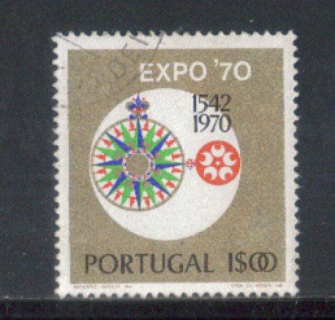 1970 - LOTTO/9842AU - PORTOGALLO - 1e. EXPO 70 - USATO