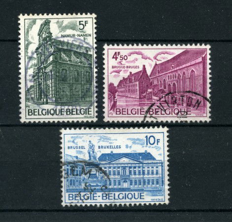 1975 - BELGIO - LOTTO/24480 - PATRIMONI ARCHITETTONICO 3 v. - USATI
