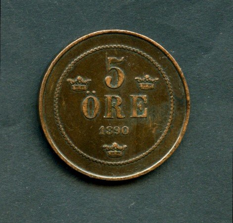 1890 - LOTTO/M16158 - SVEZIA - 5 ORE OSCAR II°
