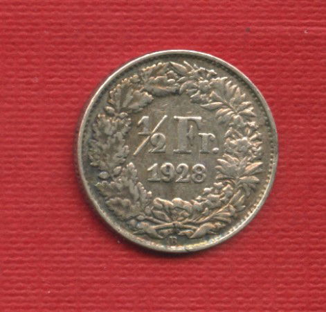 1928 - LOTTO/M21171 - SVIZZERA - 1/ FRANCO ARGENTO