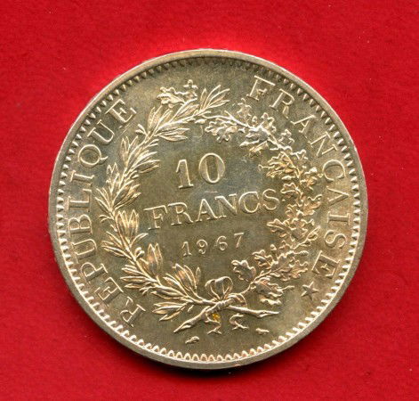1967 - FRANCIA - LOTTO/M47540 - 10 FRANCHI ARGENTO ERCOLE