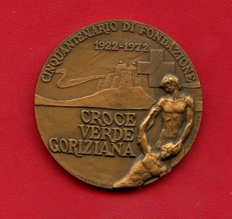 GORIZIA - 1972 - LOTTO/M24490 - MEDAGLIA CROCE VERDE GORIZIANA 50° DI FONDAZIONE