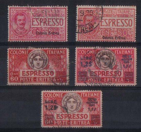ERITREA - 1907/36 - LOTTO 2970 - ESPRESSI - USATI