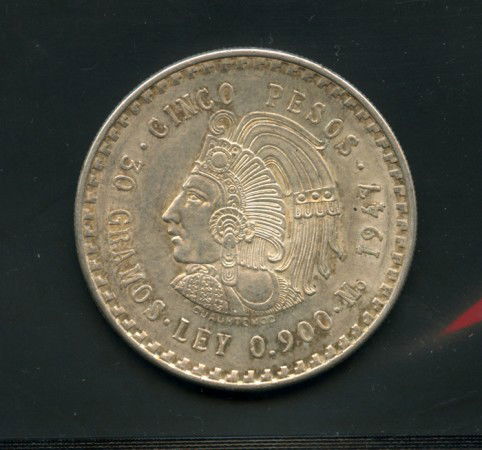 1947 - LOTTO/M15278 - MESSICO - 5 PESOS  ARGENTO