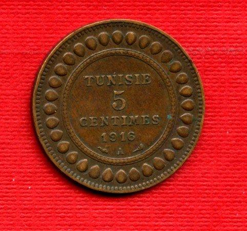 MONETE  TUNISIA - 1916 - LOTTO/M22523 - 5 CENTESIMI  MUHAMMAD AL-NASIR