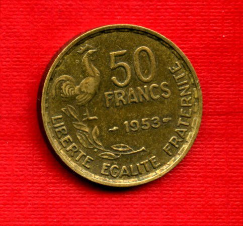 1953 - LOTTO/M21754 - FRANCIA - 50 FRANCHI GALLETTO