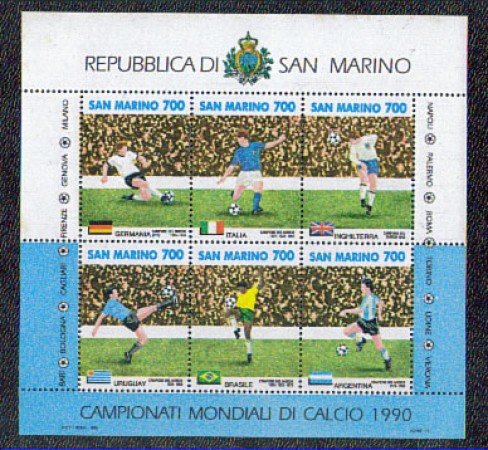 1990 - LOTTO/8103 - SAN MARINO -  CALCIO ITALIA 90 - FOGLIETTO
