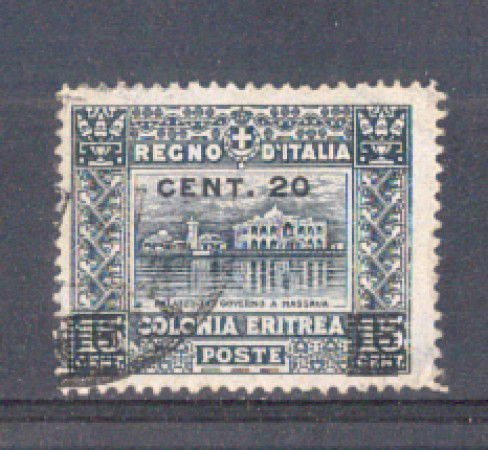 1916 - LOTTO/ERIT46U - ERITREA - 20c. SU 15c. PITTORICA - USATO