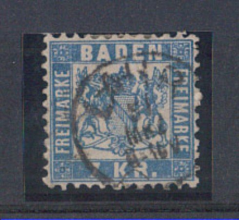 BADEN - 1868 - LOTTO/5097 - 7 KR. AZZURRO