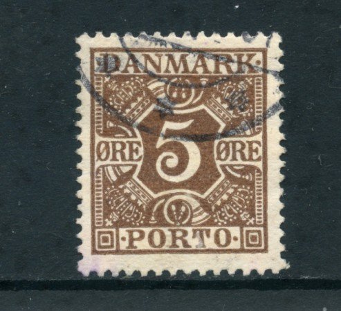1921/27 - LOTTO/24096 - DANIMARCA - SEGNATASSE 5 o. BRUNO - USATO